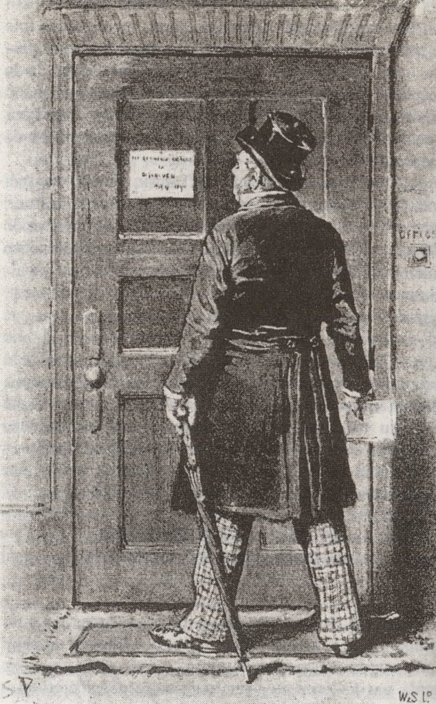 Sherlock Holmes The Red-Headed League the door was shut and locked, with a little square of cardboard hammered on to the middle of the panel with a tack