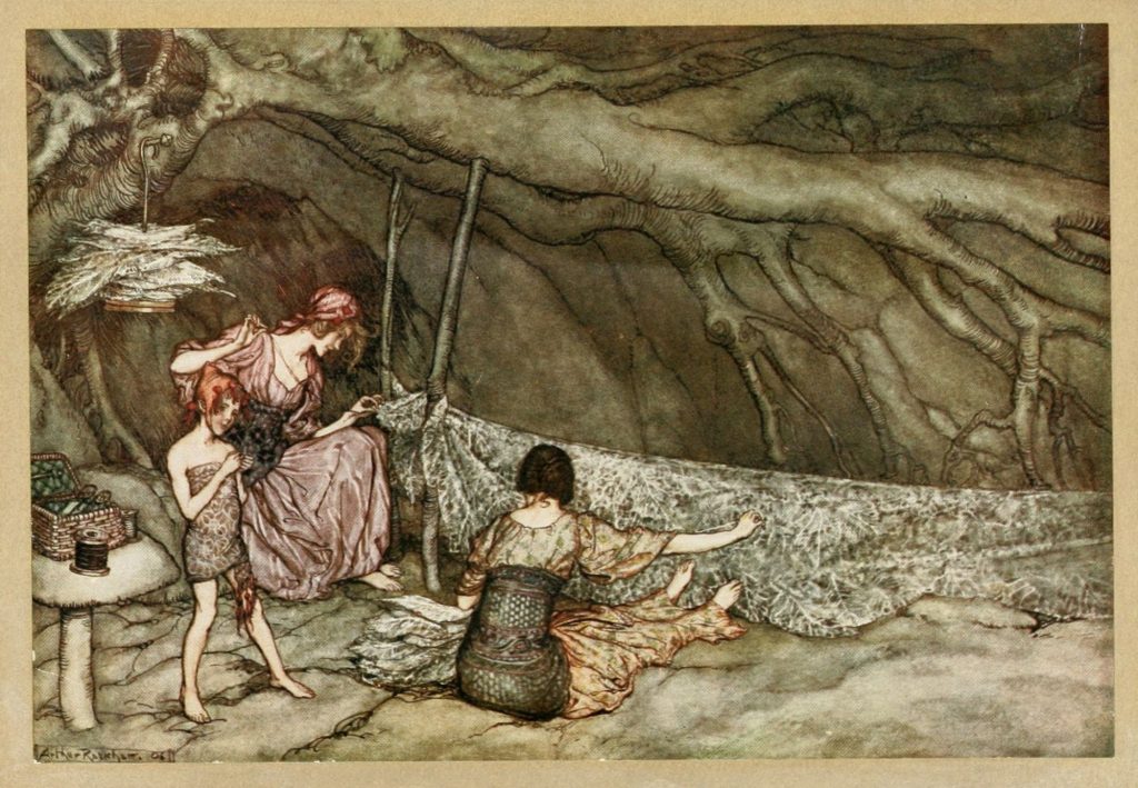 Peter Pan The little people weave their summer curtains from skeleton leaves