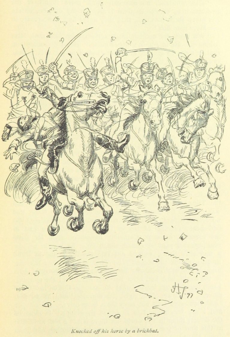 Jane Austen Northanger Abbey - knocked off his horse by a brickbat