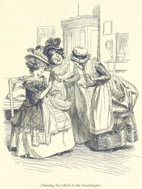 Jane Austen Sense and Sensibility - Showing her child to the housekeeper