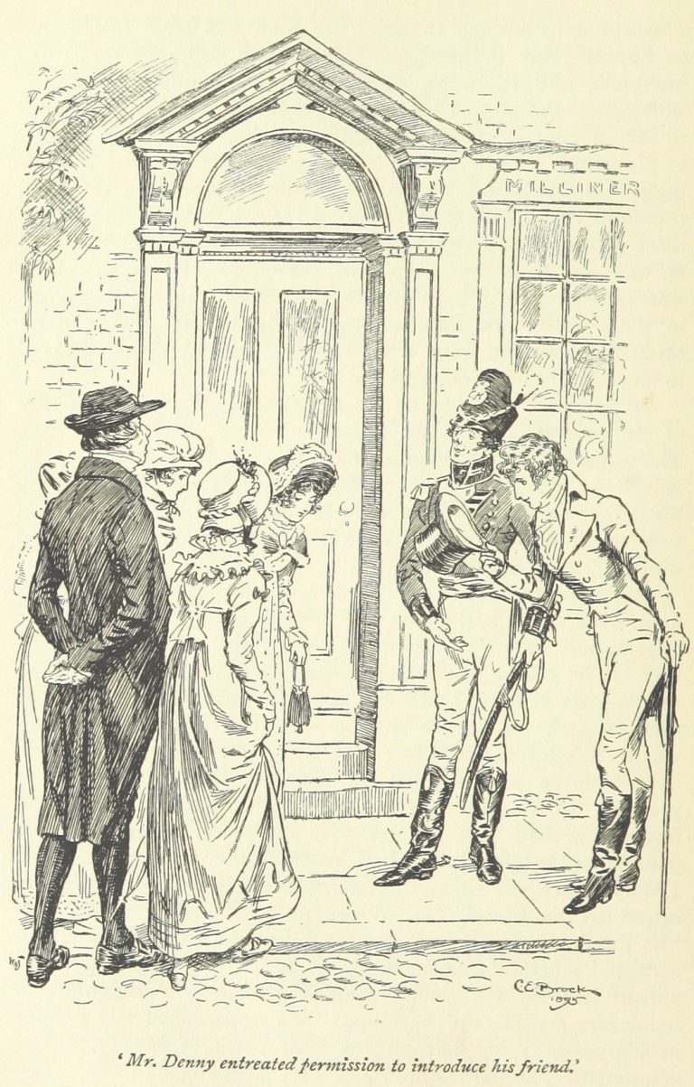 Jane Austen Pride and Prejudice - Mr. Denny entreated permission to introduce his friend