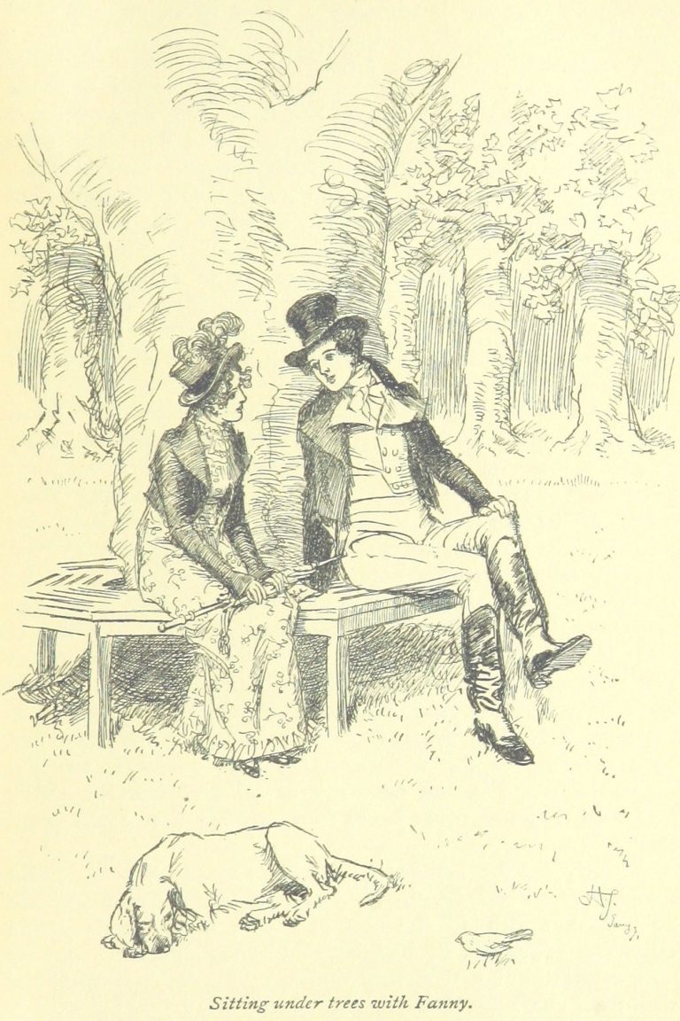 Jane Austen Mansfield Park - sitting under trees with Fanny