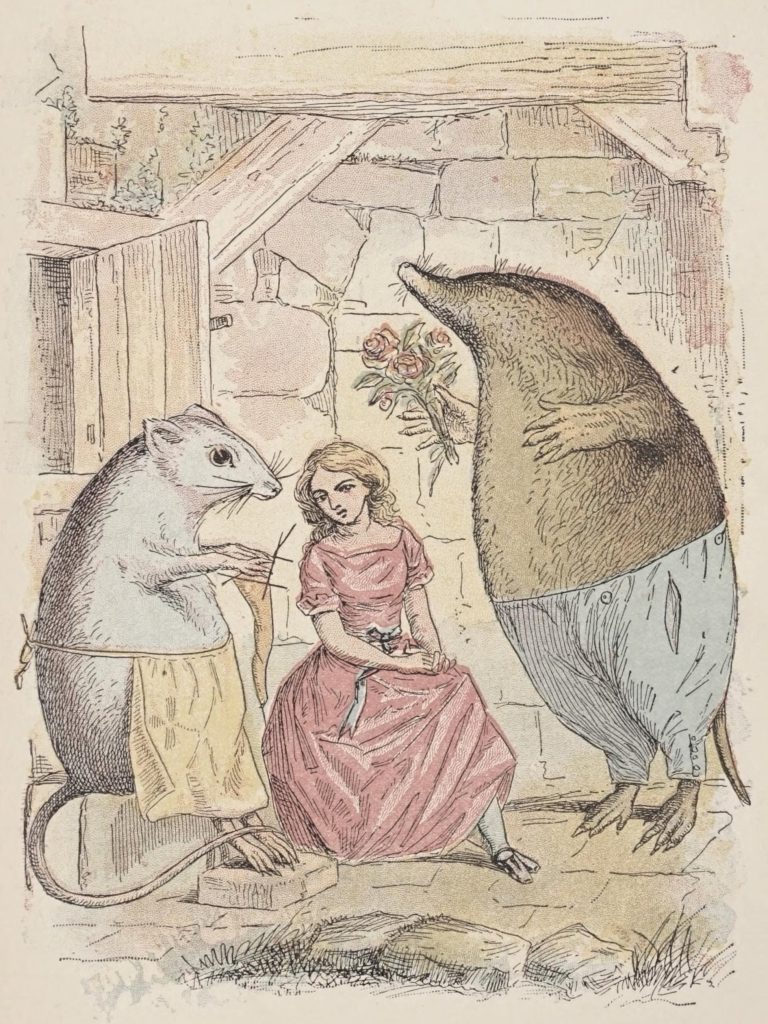 Thumbelina Fairy Tale by Hans Christian Andersen - Thumbelina with a Mole and Field Mouse