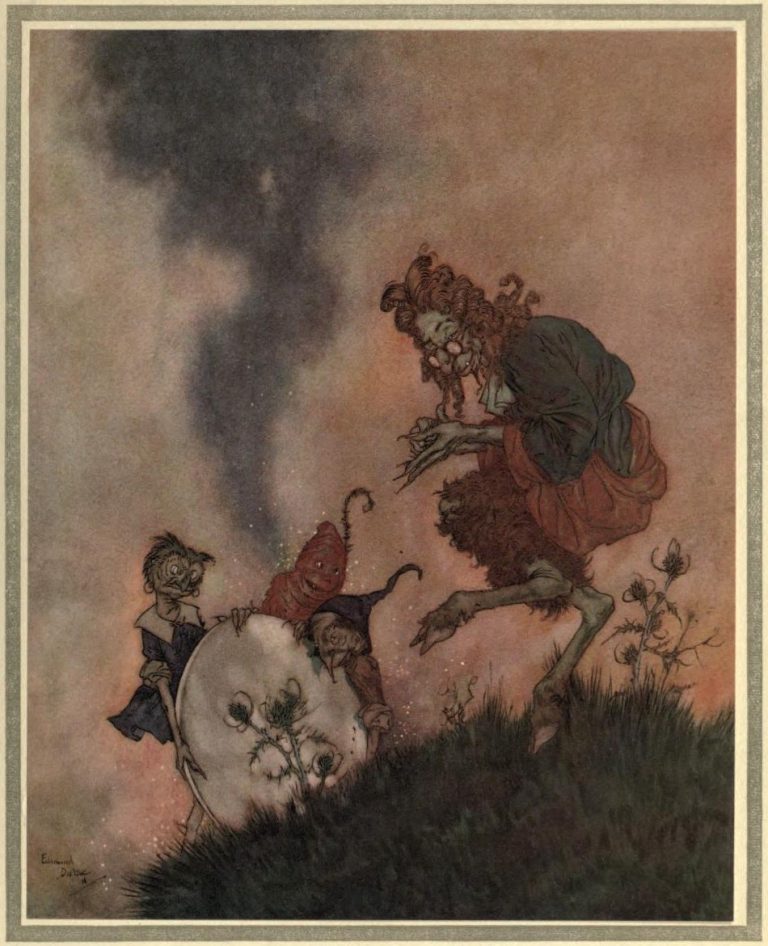 The Snow Queen Illustration by Edmund Dulac - One day he was in a high state of delight because he had invented a mirror
