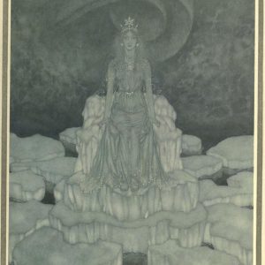 The Snow Queen Illustration by Edmund Dulac - The Snow Queen sat in the very middle of it when she sat at home