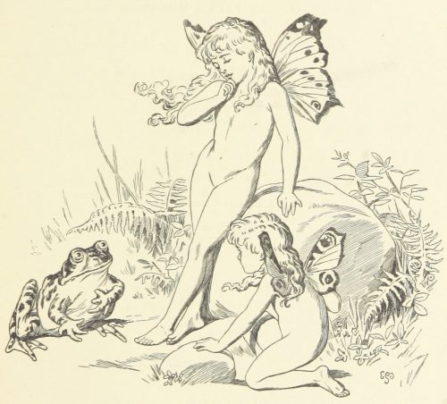 Fairies and Frog Illustration by E. Gertrude Thomson