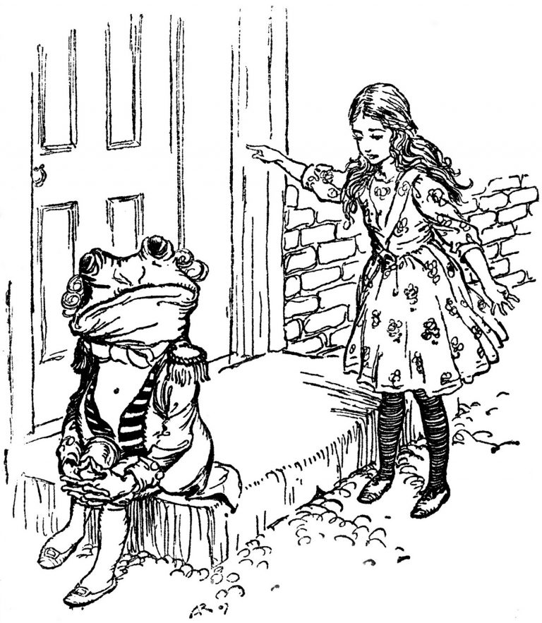 Alice's Adventures in Wonderland - The Frog-Footman and Alice