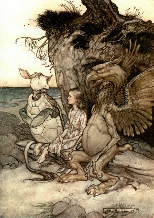 Alice's Adventures in Wonderland - The Mock Turtle drew a long breath and said, That's very curious Illustration by Arthur Rackham