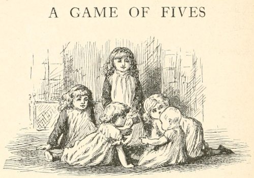 A Game of Fives Poem - Five little girls Illustration by Arthur B. Frost