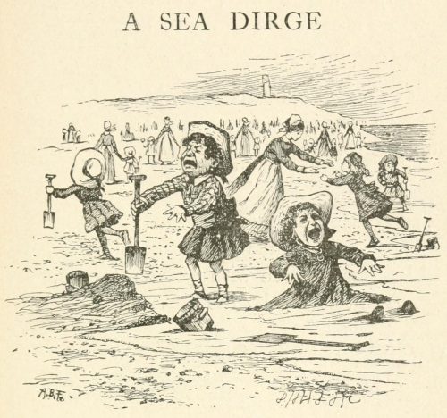 A Sea Dirge Poem - The sea, beach and children Illustration by Arthur B. Frost
