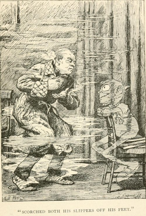 Phantasmagoria Poem - Scorched both his slippers off his feet Illustration by Arthur B. Frost