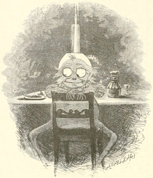 Phantasmagoria Poem - The phantom sitting on chair Illustration by Arthur B. Frost