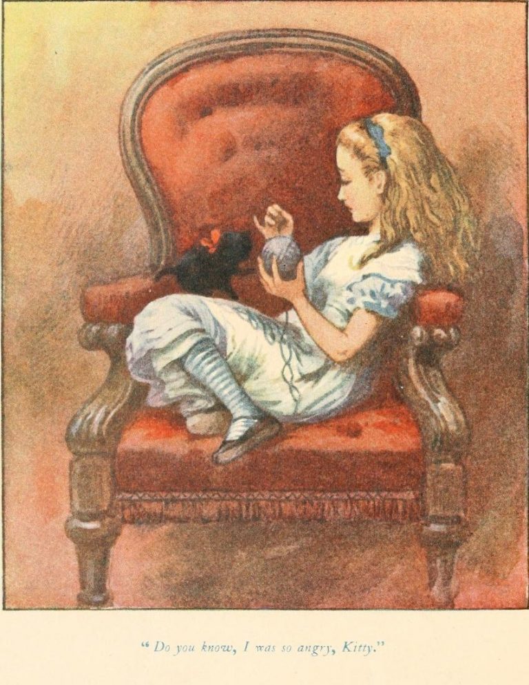 Through the Looking-Glass - Do you know, I was so angry, Kitty Illustration by John Tenniel