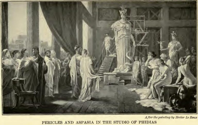 Pericles and Aspasia in the Studio of Phidias After the painting by Hector Le Roux