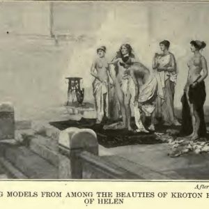 Zeuxis Choosing Models from among the Beauties of Kroton for his Picture of Helen After the painting by E. Pagliano