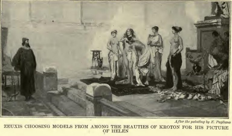 Zeuxis Choosing Models from among the Beauties of Kroton for his Picture of Helen After the painting by E. Pagliano