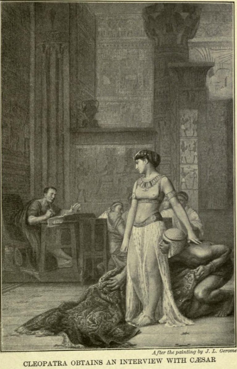Cleopatra Obtains an Interview with Caesar After the painting by J.L. Gerome
