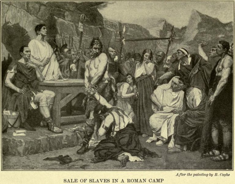 Sale of Slaves in a Roman Camp After the painting by R. Coghe