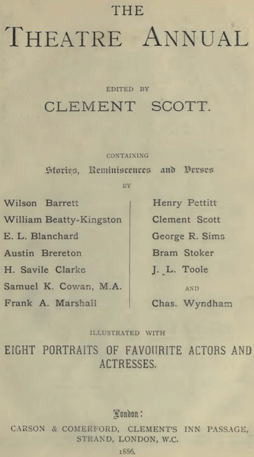 The Theatre Annual 1886 - Our New House