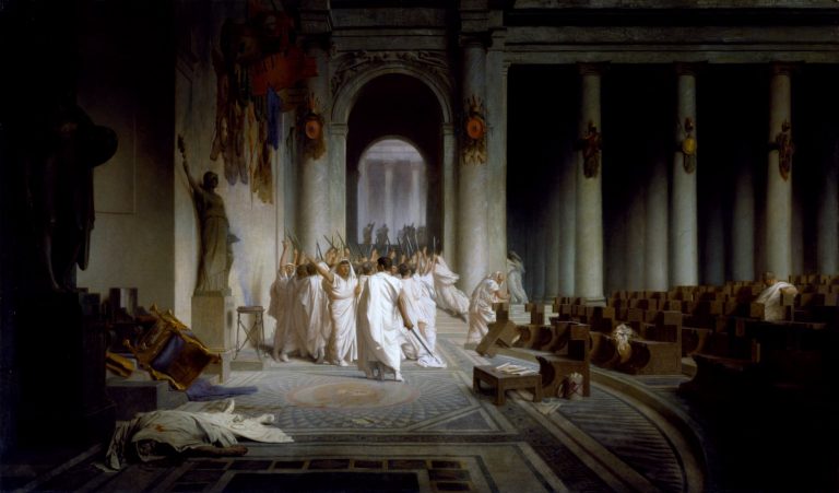 Death of Caesar From the painting by J.L. Gerome