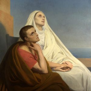 St. Augustine and His Mother. After the painting by Ary Scheffer