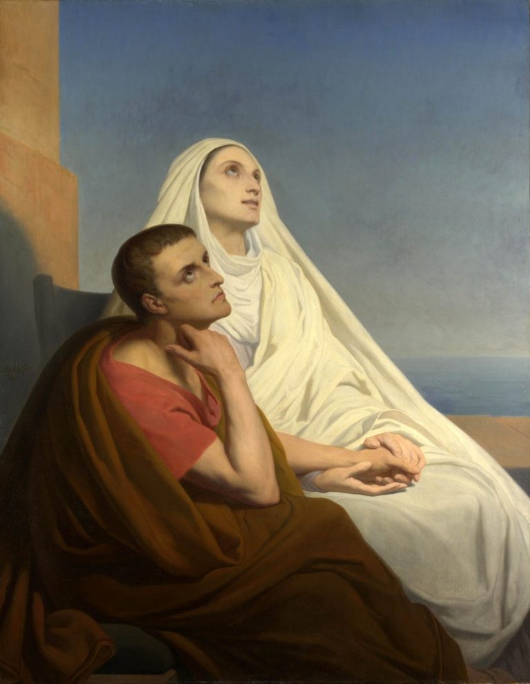 St. Augustine and His Mother. After the painting by Ary Scheffer
