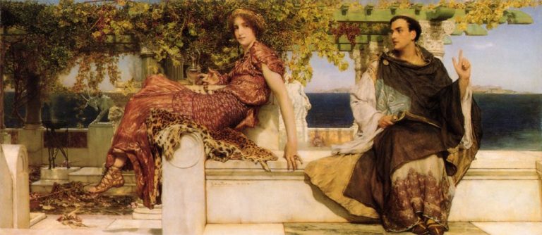 The Conversion of Paula by St. Jerome. After the painting by L. Alma-Tadema
