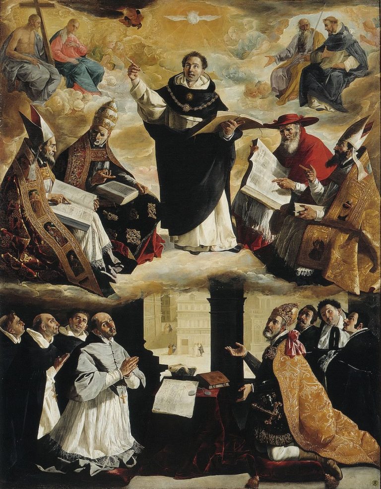 Apotheosis of St. Thomas Aquinas, From the painting by Francesco Zurbaran in Museum, Seville