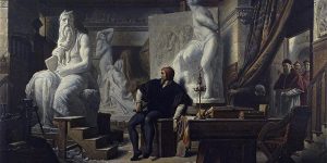 Michael Angelo in His Studio Visited by Pope Julius II After the painting by Haman
