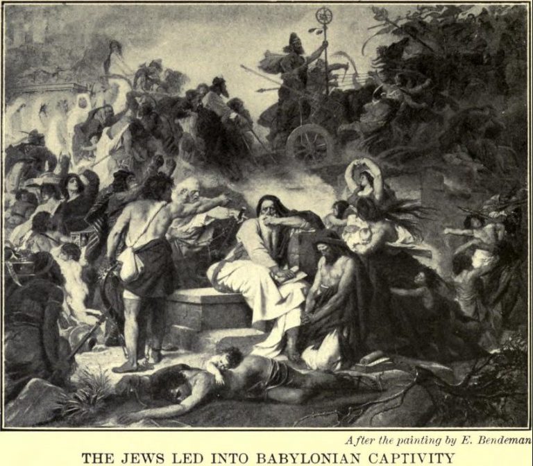 The Jews Led Into Babylonian Captivity After the painting by E. Bendeman