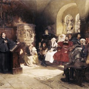 Luther Preaching at Wartburg After the painting by Hugo Vogel