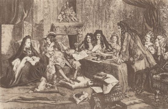 Ministerial Conference of Louis XIV. at the Salon of Madam de Maintenon After the painting by John Gilbert