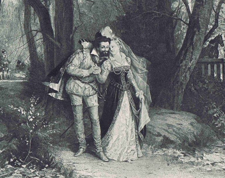 Henry of Navarre and La Belle Fosseuse After the painting by Antony Paul Emile Morlon