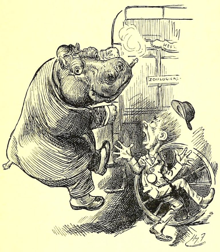 Sylvie and Bruno - It Was A Hippopotamus Illustration by Harry Furniss