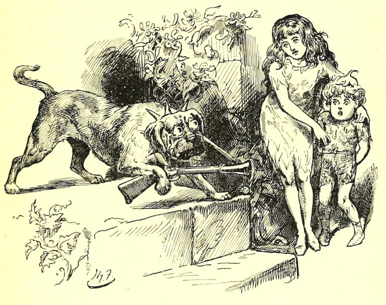 Sylvie and Bruno - The Mastiff-Sentinel Illustration by Harry Furniss