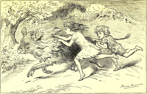 Sylvie and Bruno - The Mouse-Lion Illustration by Harry Furniss