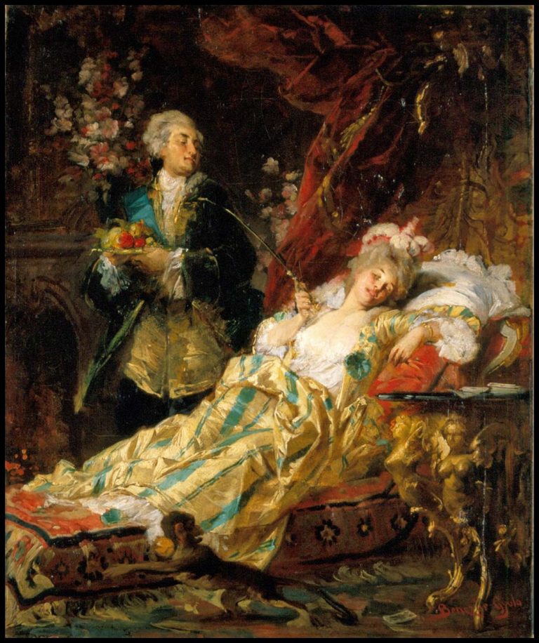 King Louis XV and Madame Du Barry, painting by Gyula Benczúr