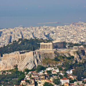 Acropolis Athens Greece as seen from Exarchion Photograph