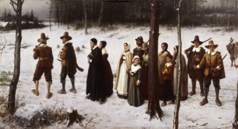 Puritans Going to Church After the painting by George Henry Boughton