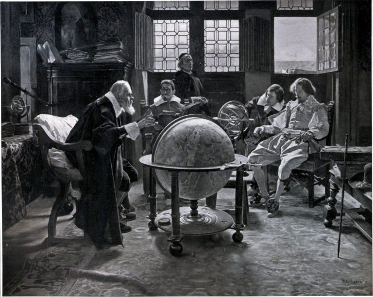 John Milton Visits the Aged Galileo After the painting by Tito Lessi