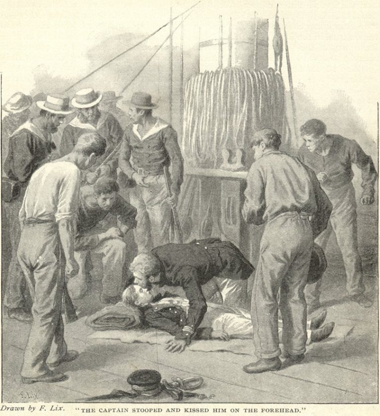 The Red Stockade - the captain stooped over and kissed him on the forehead