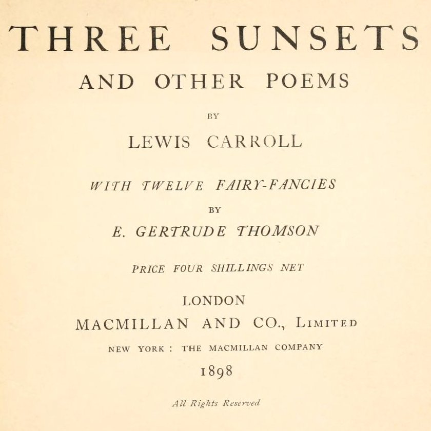 three sunsets and other poems lewis carroll