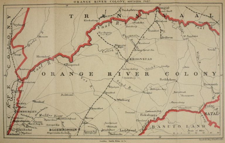 The Great Boer War Map of Orange River Colony North