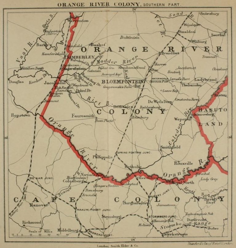 The Great Boer War Map of Orange River Colony South
