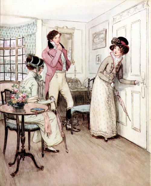 Quality Street Play MISS HENRIETTA and MISS FANNY, encouraged by his sympathy, draw nearer the door of the interesting bedchamber.