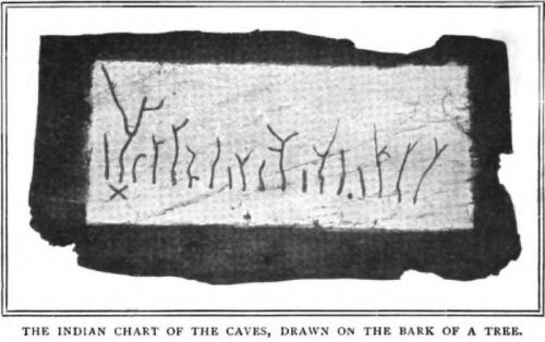 The Lost World The Indian chart of the caves, drawn on the bark of a tree