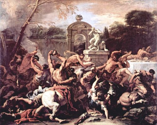 Centaurs at the Marriage of Pirithous, King of the Lapithae Painting by Sebastiano Ricci