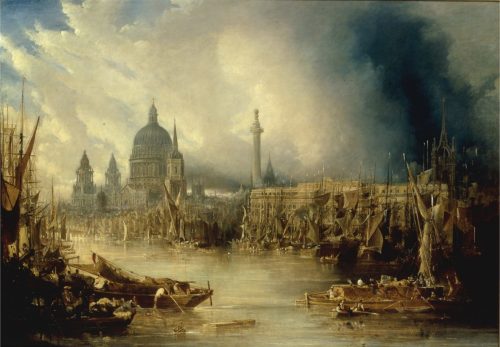 London from the Thames Painting by John Gendall