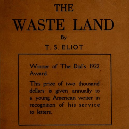 The Waste Land Poem Book Cover by T. S. Eliot