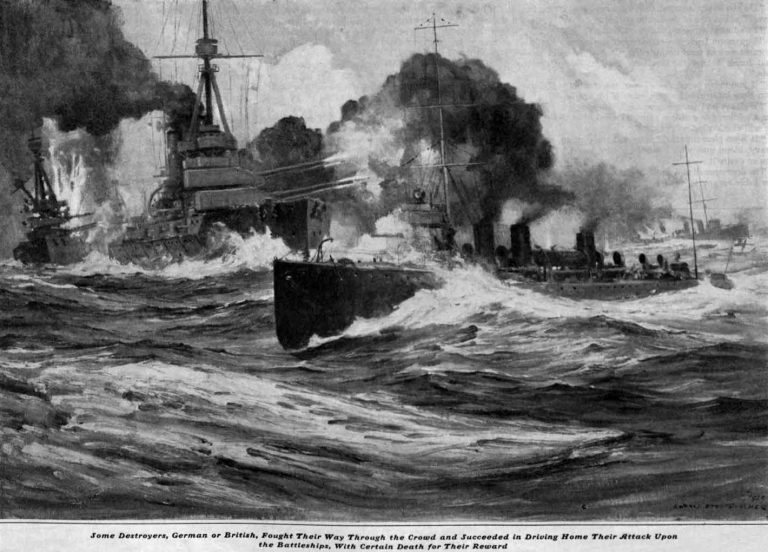 The Death Voyage Some destroyers, German or British, fought their way through the crowd and succeeded in driving home their attack upon the battleships, with certain death for their reward